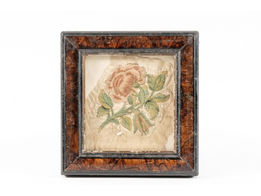 Antique Hand-Stitched Floral Embroidery Pieces
