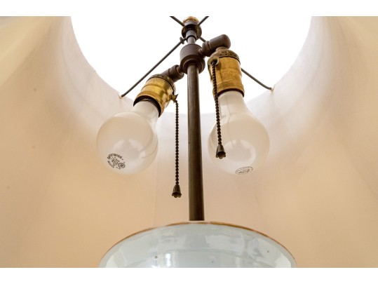 Large Antique Chinese Famille Rose Painted Porcelain Vase Mounted As A Table Lamp