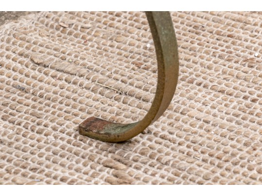 Vintage Italian Gold Painted Wrought Iron Accent Table, Ca. 1960's