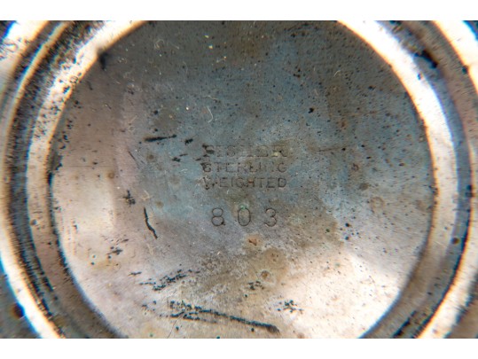 Charming Pair Of Vintage Fisher Sterling Weighted Candlesticks