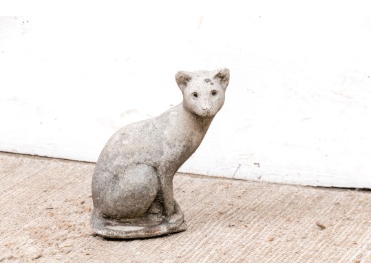 Vintage Cement Siamese Seated Cat 