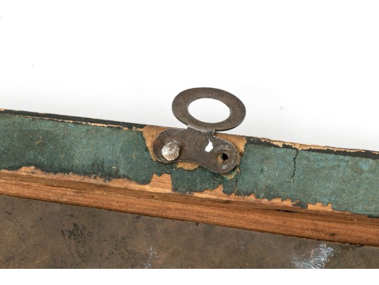 Small Vintage Portrait On Copper, Wooden Frame