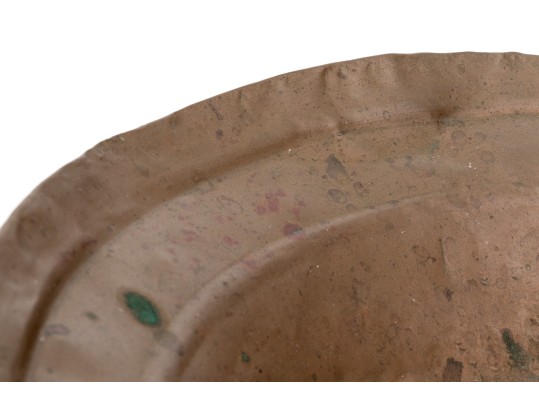 Brass Jardiniere With Lion Heads And Copper Liner