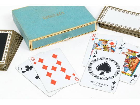 Two Decks Of Tiffany & Company Playing Cards, Black And White Backs
