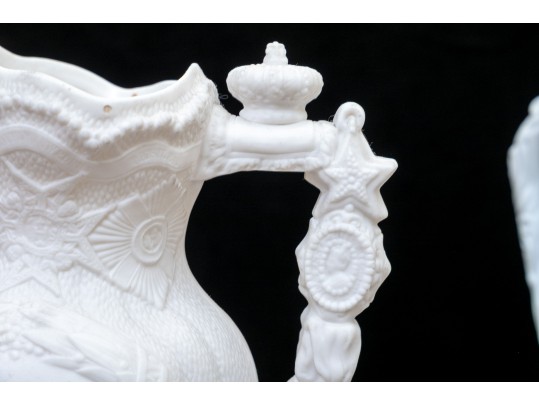 Set Of 3 Well Detailed Ceramic Water Pitchers