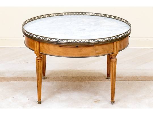 Vintage Marble Top Bouillotte Table