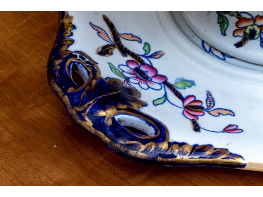 Antique English Ironstone Tureen With Underplate