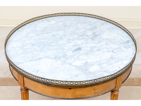 Vintage Marble Top Bouillotte Table