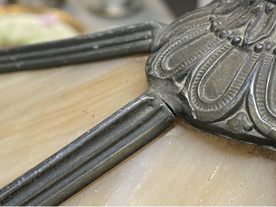 Vintage Six Pannel Slag Glass Lamp, Ca. 1910-30