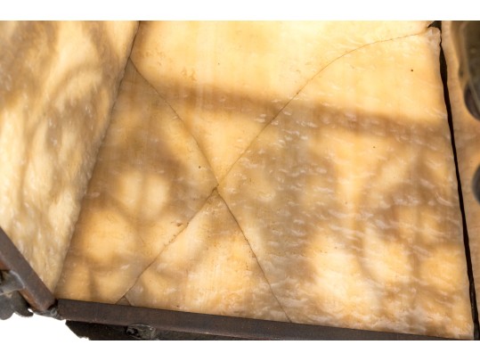 Vintage Six Pannel Slag Glass Lamp, Ca. 1910-30