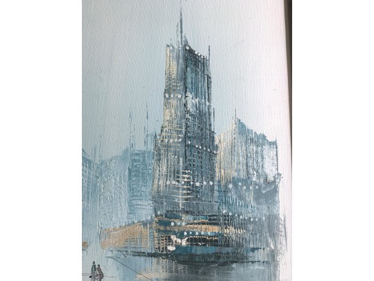 Auguston (Jenner) Da Silva (Brazilian, 20/21st Century) Abstract Cityscape