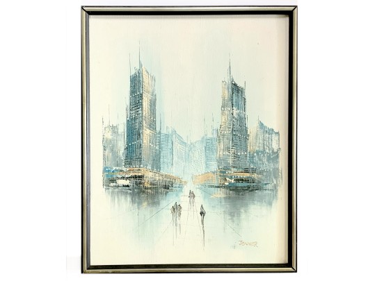 Auguston (Jenner) Da Silva (Brazilian, 20/21st Century) Abstract Cityscape