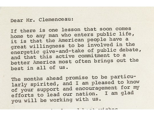 Historic Signed Letter From Former President Richard Nixon To A Donor, Dated March 27, 1972