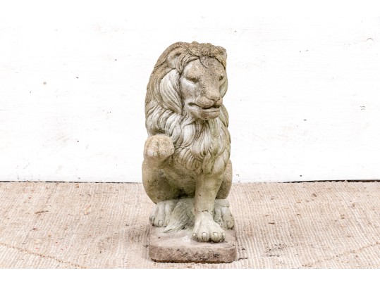 Vintage Seated Cement Lion