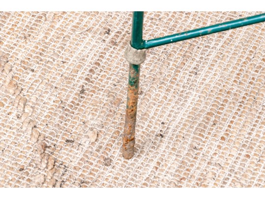 Four Piece Elegant Vintage Green Painted Wrought Iron Patio Set