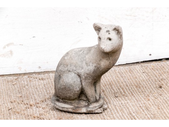 Vintage Cement Siamese Seated Cat 