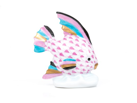 Herend Lovely Pink Fishnet Angel Fish