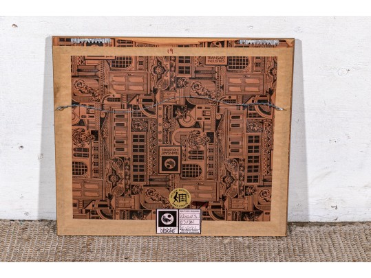 English School, Framed Antique Colored Engraving, River Landscape