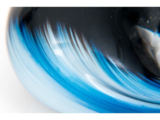 Artisanal Steven Newell Hand-blown Glass Paperweight