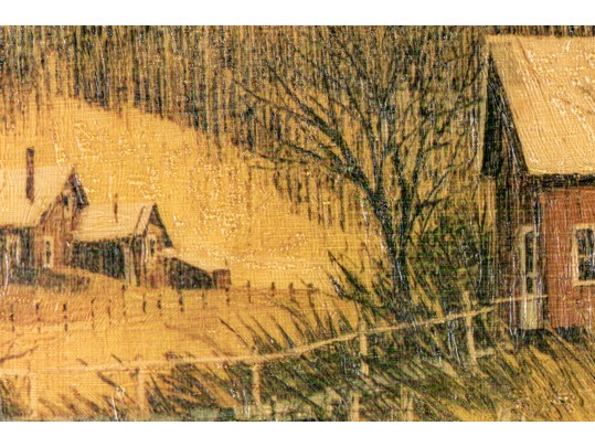 Oil On Canvas, Country Landscape With Farmstead