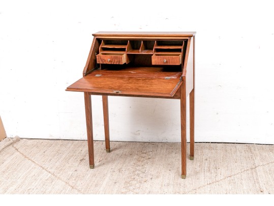 Vintage Walnut Slant Front Desk By Sligh Furniture 