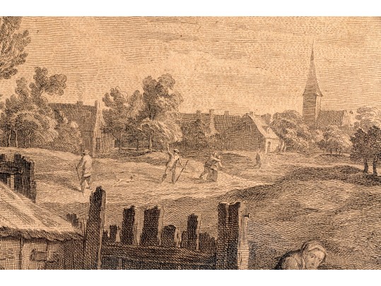 After David Teniers, By Jacques Philippe Le Bas, Flemish Festival, 18th Century Engraving