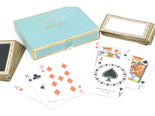 Two Decks Of Tiffany & Company Playing Cards, Black And White Backs