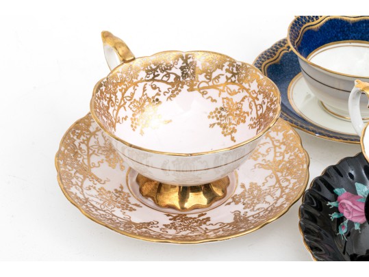 Collection Of Eight Vintage Tea Cups And Saucers, Mostly English