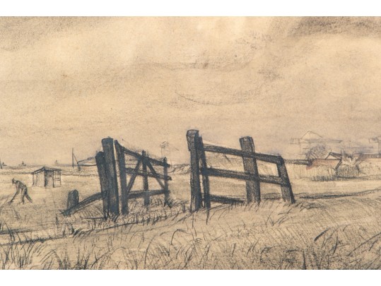 In The Manner Of Vincent Van Gogh, Pencil & Watercolor On Paper