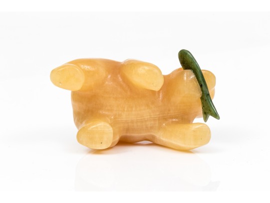 Lot Of Two Fun Stone Animals, Including A Chalcedony Bear And An Agate And Multi Stone Penguin