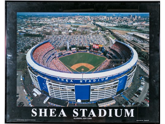 Mike Smith (Am., 20th-21st C. ) Aerial Color Print, Shea Stadium, Flushing, New York