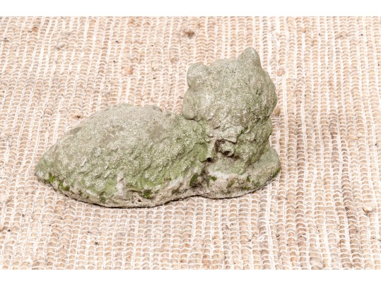 Vintage Lying Cement Cat