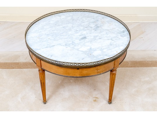 Vintage Marble Top Bouillotte Table