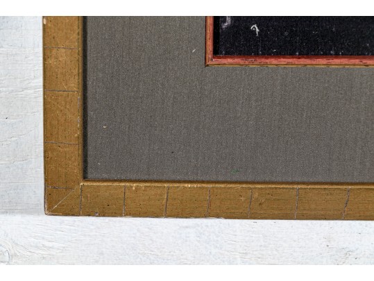 Large Scale Framed New Age Japanese Tryptich, Printed And Embroidered Fabric Scenes