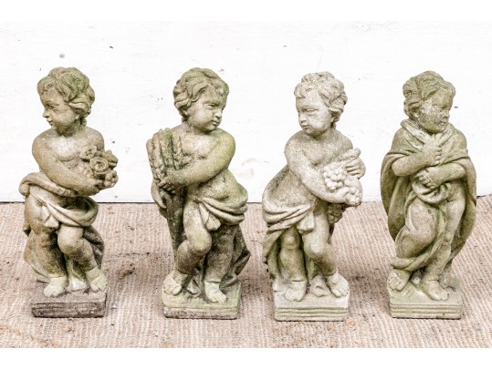 Vintage Cement Set Of Four Seasons, 20