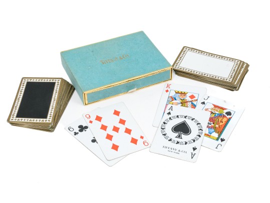 Two Decks Of Tiffany & Company Playing Cards, Black And White Backs