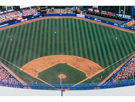 Mike Smith (Am., 20th-21st C. ) Aerial Color Print, Shea Stadium, Flushing, New York