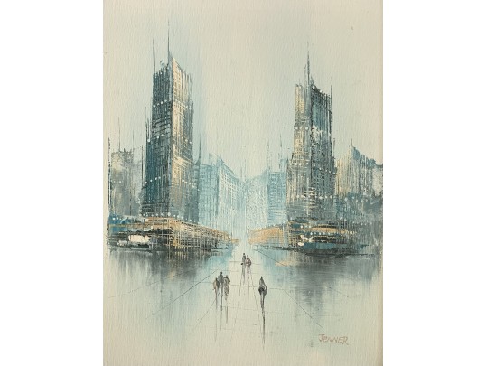 Auguston (Jenner) Da Silva (Brazilian, 20/21st Century) Abstract Cityscape