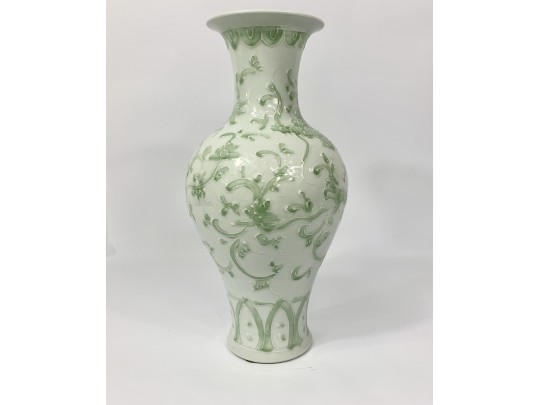 Large Chinese Dragon Relief Porcelain Vase From Lillian August