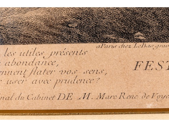 After David Teniers, By Jacques Philippe Le Bas, Flemish Festival, 18th Century Engraving