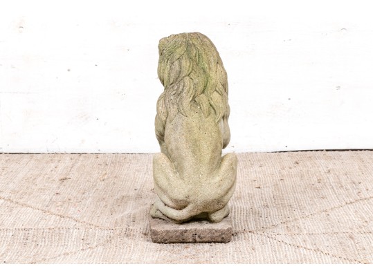 Vintage Seated Cement Lion