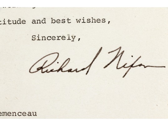 Historic Signed Letter From Former President Richard Nixon To A Donor, Dated March 27, 1972