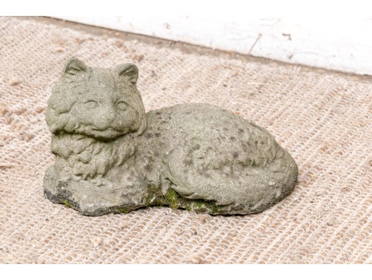 Vintage Lying Cement Cat