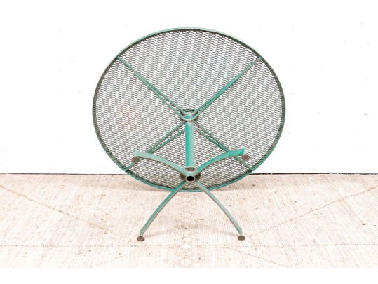 Five Piece Vintage Green Painted Wrought Iron Patio Set