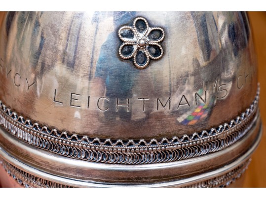 Israel Sterling Silver Lidded Footed Cup     6.48 Troy Ozs.