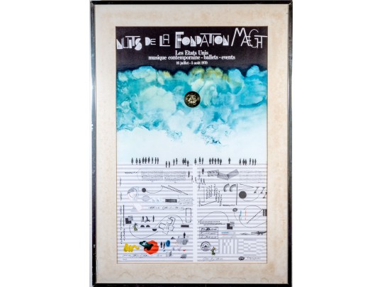 Saul Steinberg Design (Rom/Am., 1914-1999) Nuits De La Foundation Maeght Music Festival 1970 Poster