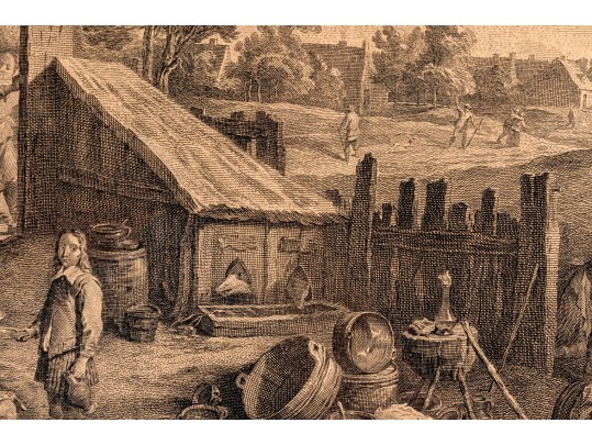 After David Teniers, By Jacques Philippe Le Bas, Flemish Festival, 18th Century Engraving