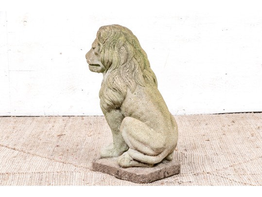 Vintage Seated Cement Lion