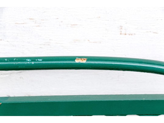 Five Piece Vintage Green Painted Wrought Iron Patio Set