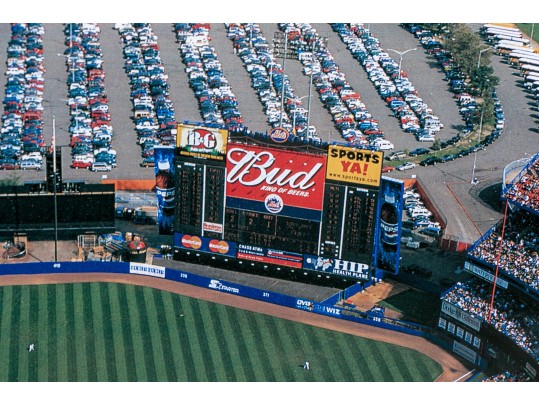 Mike Smith (Am., 20th-21st C. ) Aerial Color Print, Shea Stadium, Flushing, New York